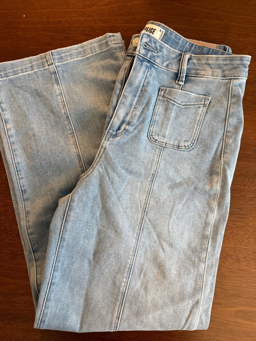 PAIGE Light Blue Wide Leg Flare Jeans